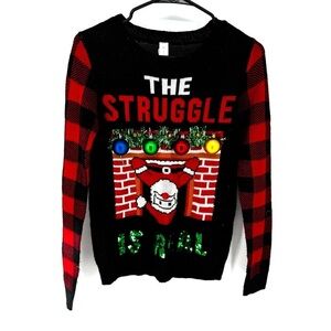Festive Black and Red ugly Christmas sweater